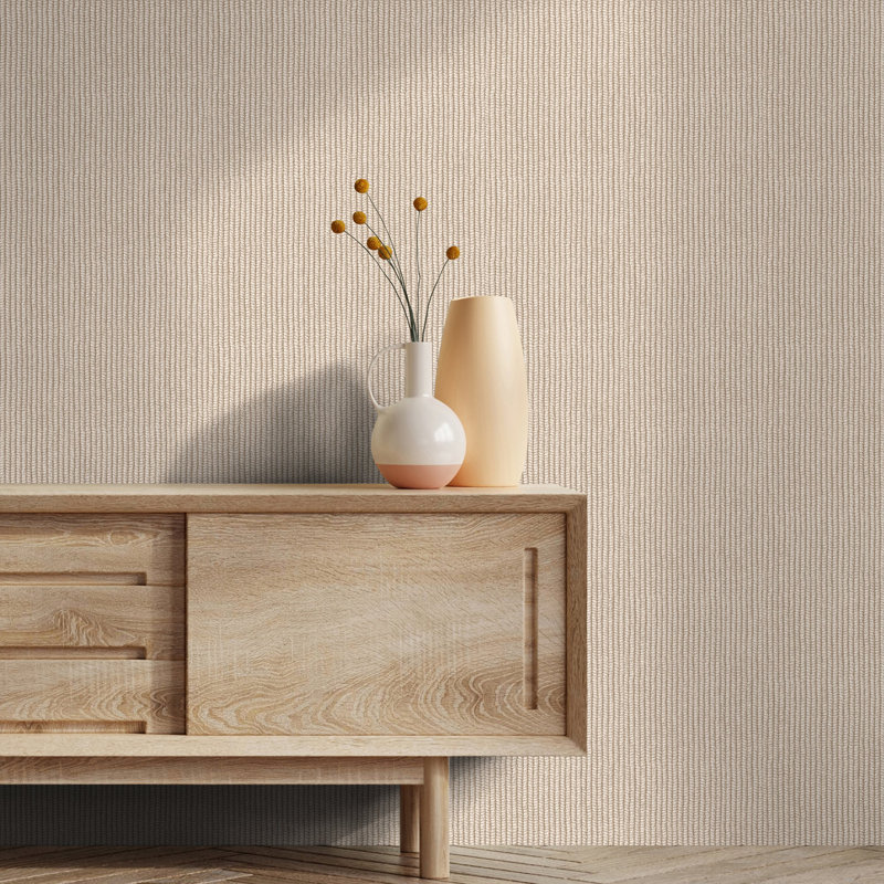 Amogh Collection Rope Weave 10.05m x 53cm Wallpaper Roll, Beige