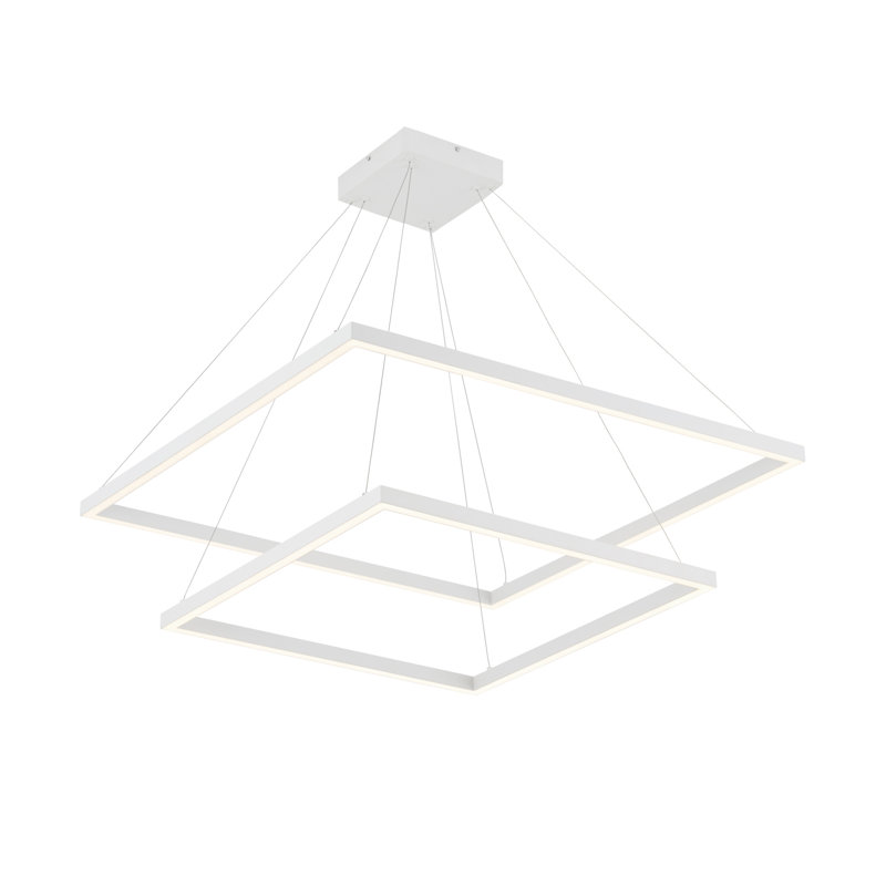 Piazza LED Chandelier, White, 2, 1.375" H x 23.625" W x 23.625" D