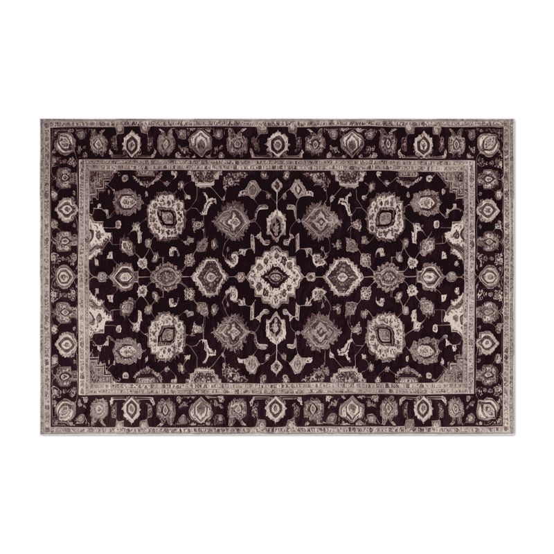 Tapis noir intérieur et extérieur Tabriz, Rectangle 9 pi x 12 pi