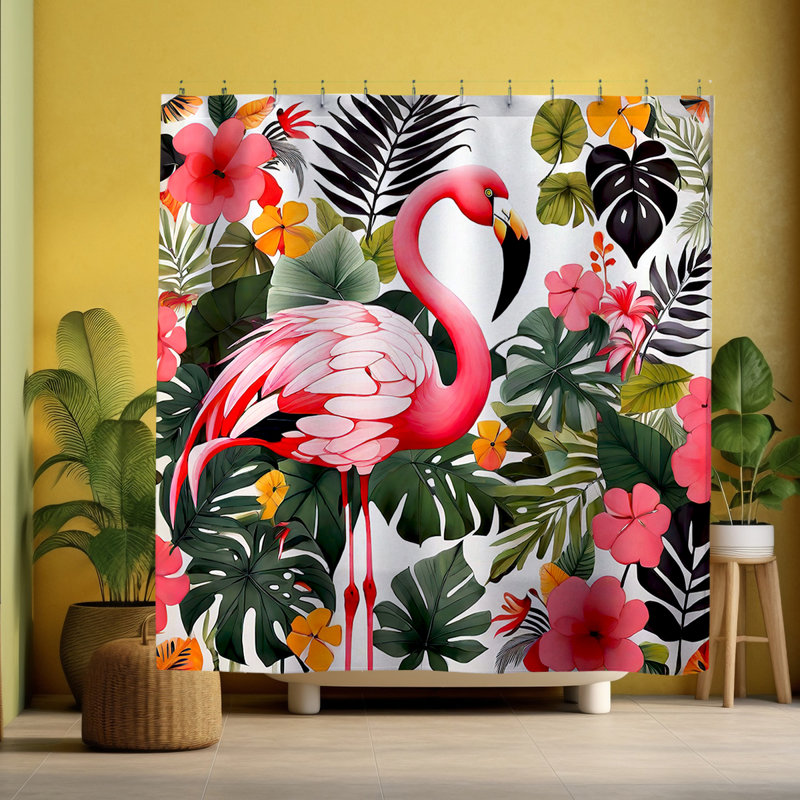 Rideau de douche Amie Flamingo