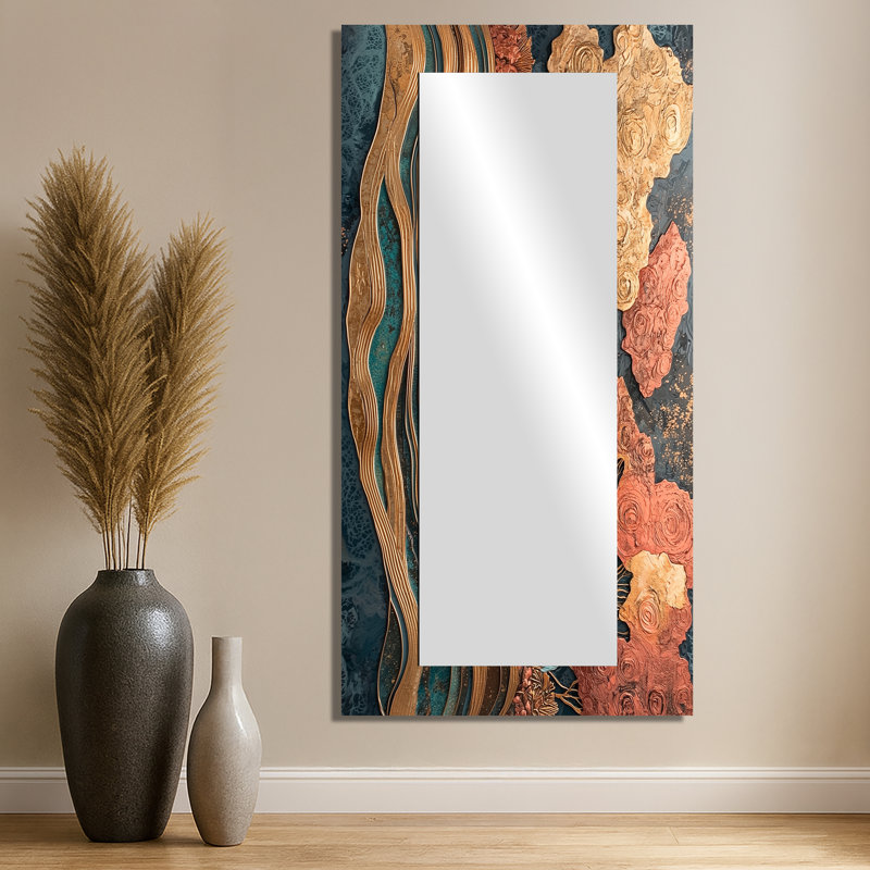 Abstract Hippopotamus Serenity In Africa I - Animals Mirror Wall Decor - Printed On Metal, 28" x 55"