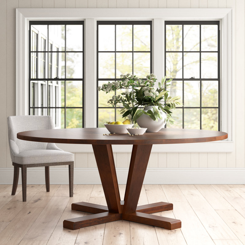 Darryn Round Solid Wood Dining Table, Medium Brown, 30" H x 72" W x 72" L