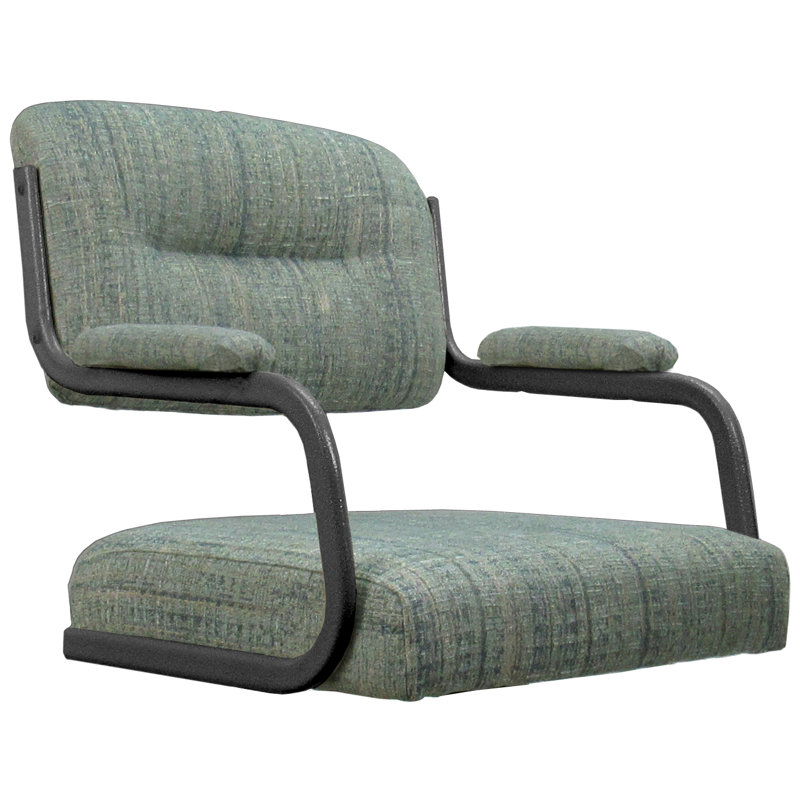 Tabouret de comptoir pivotant 26 po Gurpriya, Mélange de polyester bleu / cadre gris