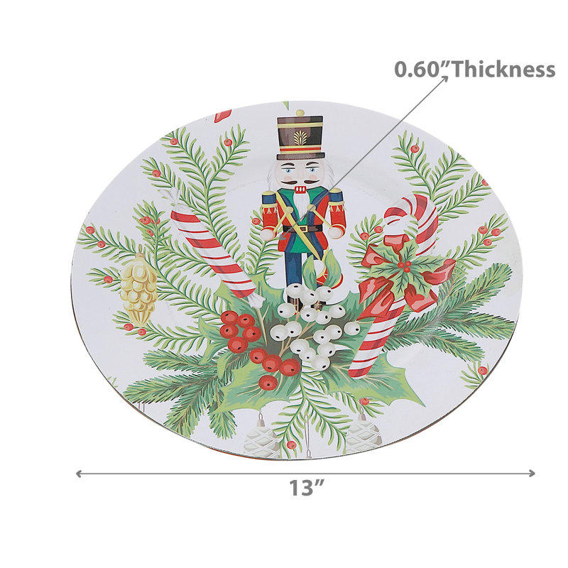 Assiette de présentation imprimée (casse-noisette) (13 po) - ensemble de 12
