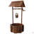 Rustic Wooden Wishing Well Planter Outdoor Home Décor For Patio, Garden, Yard W/Hanging Bucket