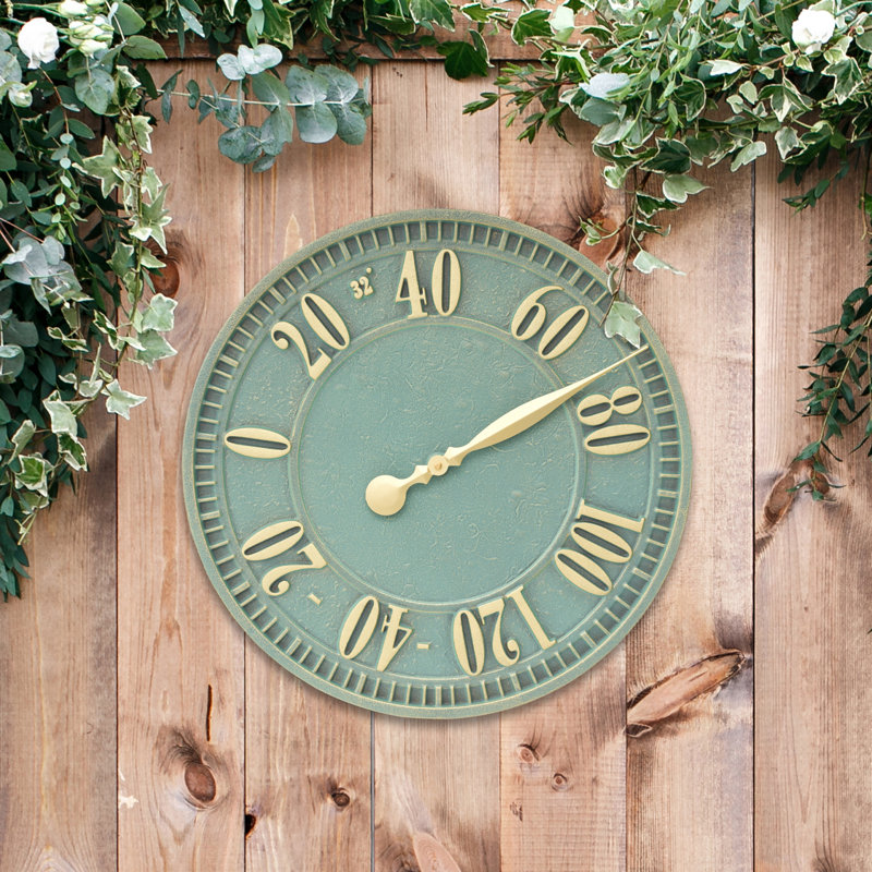 Geneva Indoor/Outdoor Wall Thermometer, Aged Bronze