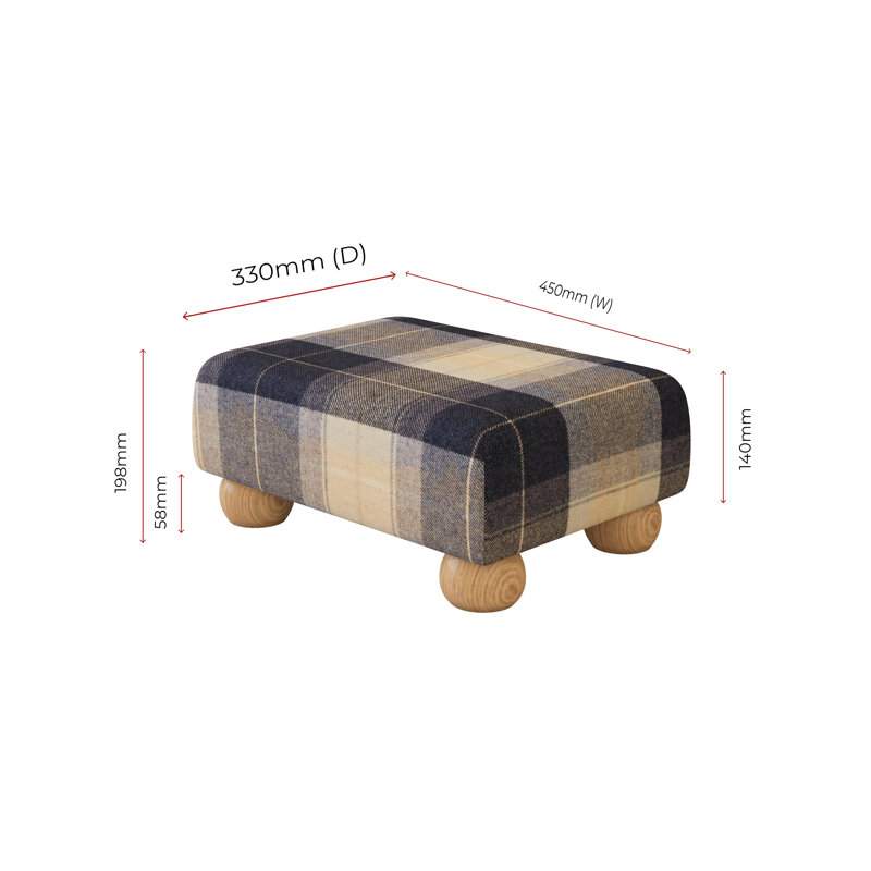 Manufactured Wood Accent Stool, Natural, Navy Blue