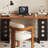Brown+Black Rectangular Solid Wood+Iron desks-107397914