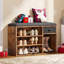 7 Pair Stackable Shoe Storage Bench