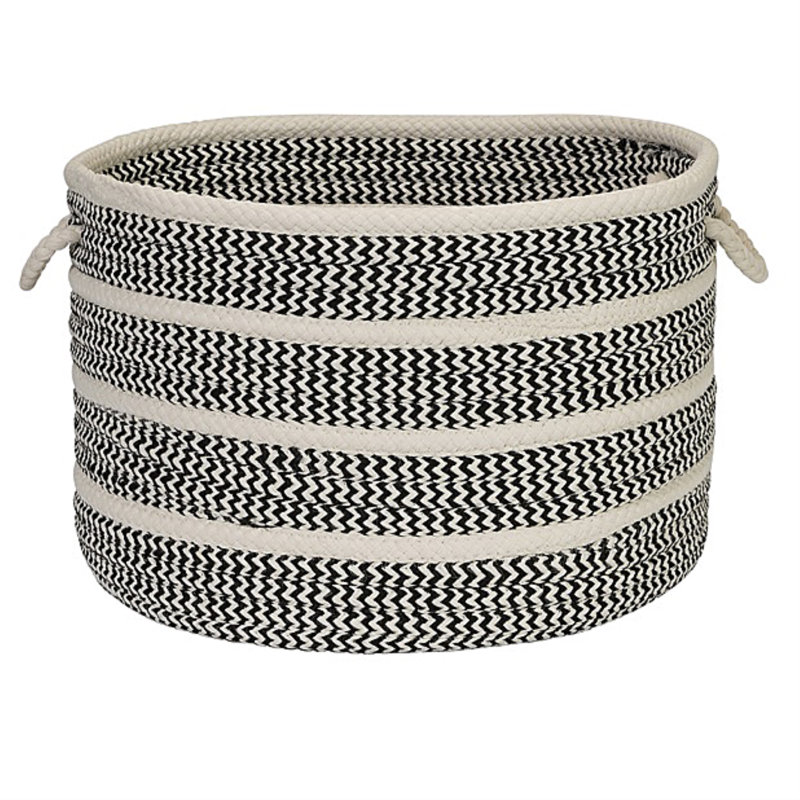 Panier de rangement à bandes, H 14 po x l 22 po x P 22 po, Bleu glacial