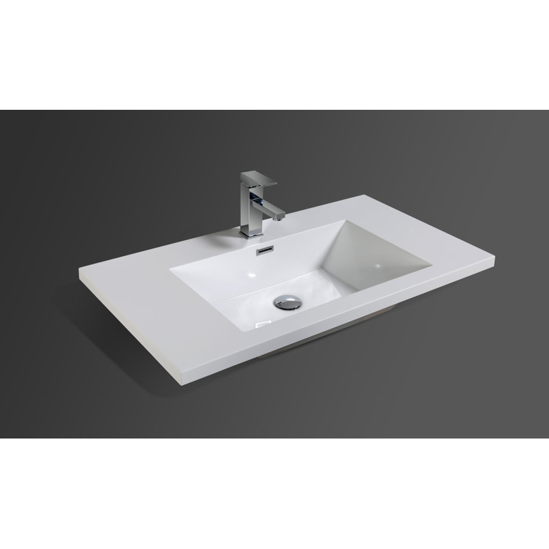 35,5 po simple blanc avec lavabo