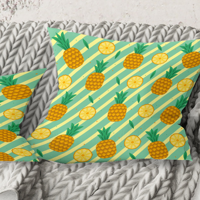 Coussin Pineapple Summer Bliss I - Mid-Century, 18 po x 18 po