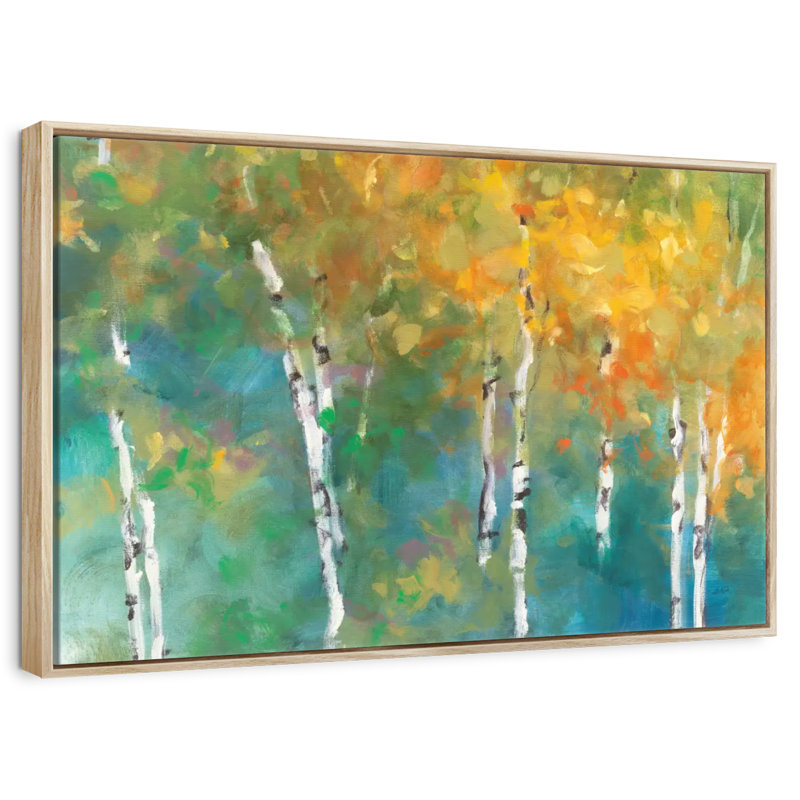 Confettis II, Cadre flottant en bois naturel, 31 po x 21 po
