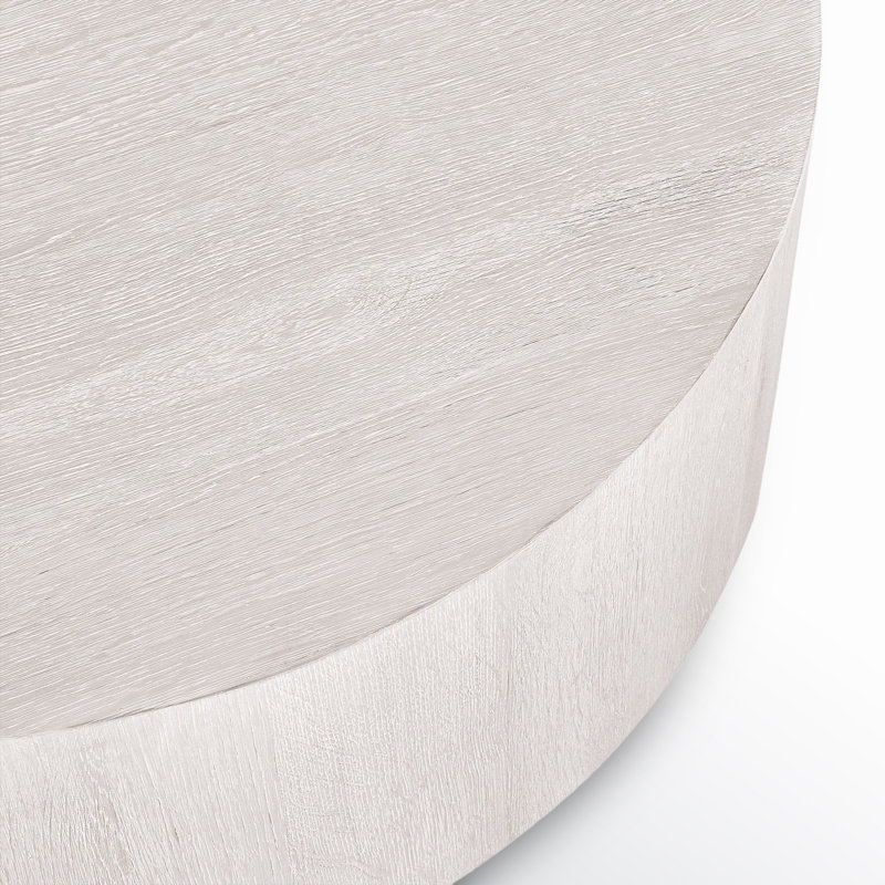 Layne 42" Round Coffee Table Natural, White Wash