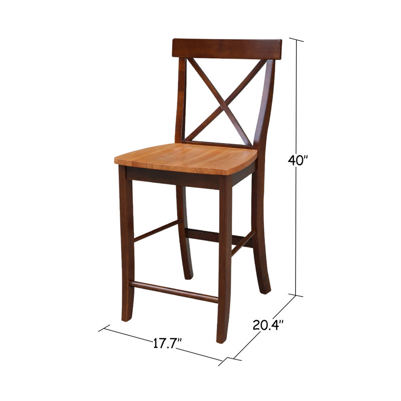 Tabouret de bar et de comptoir Guzik, Cannelle / Espresso, Tabouret de comptoir (assise de 24 po de hauteur)