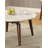 Gasha White Marble Top & Walnut Finish Coffee Table