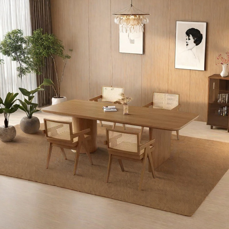 Ensemble de table de salle à manger entièrement en bois de frêne massif, H 29,53 po x L 59,06 po x l 27,56 po