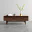 Table basse moderne et minimaliste en bois massif avec rangement-927611614