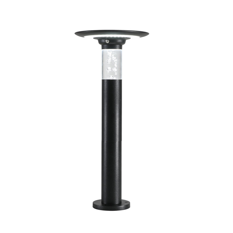 Black Aluminum Solar LED Pathway Light with Frosted Lens