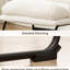 2 tabourets rembourrés à hauteur de comptoir, blanc vanille, mousse haute, base luge avec protecteurs de plancher, repose-pieds confortable