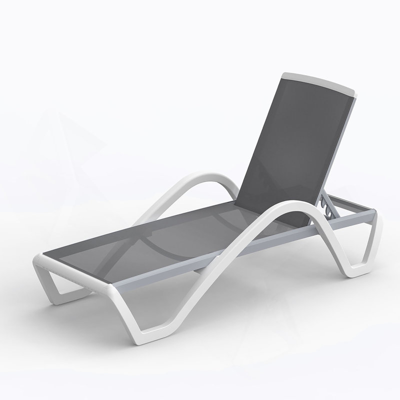 Patio Chaise Lounge Adjustable Aluminum Pool Lounge Chairs with Arm