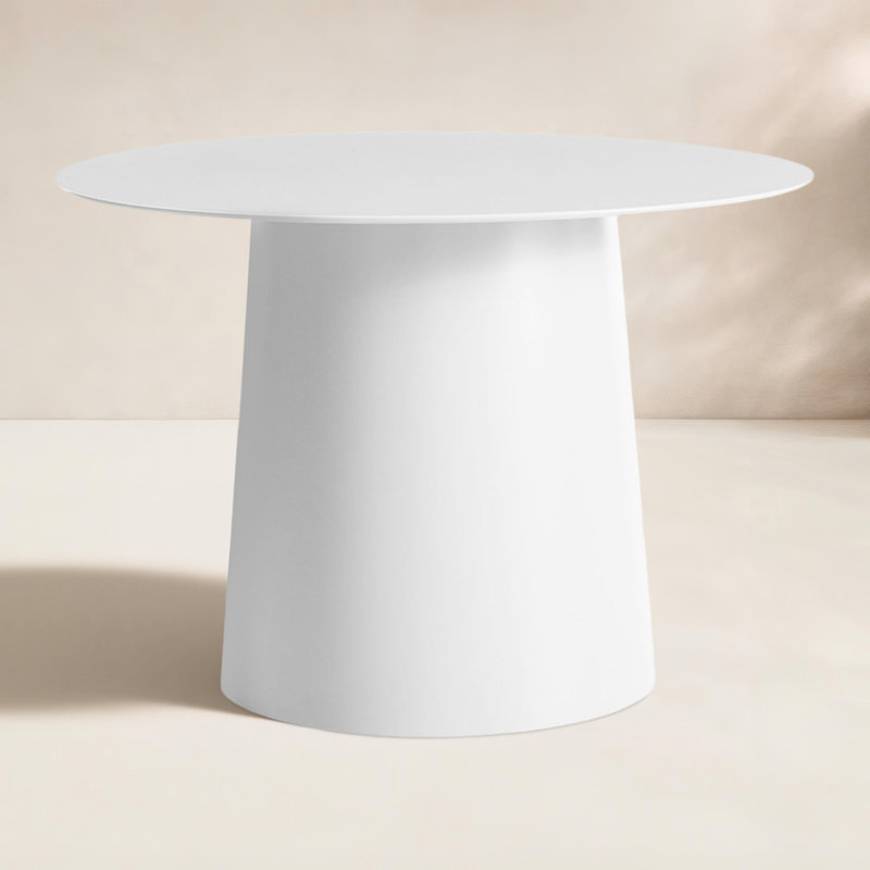 Circula End Table, White, 16" H x 24" W x 24" D