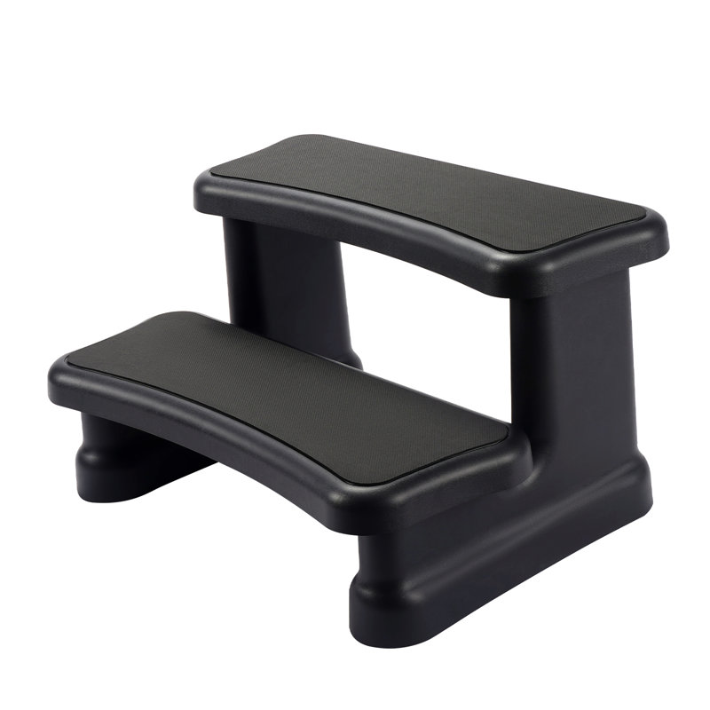 Black UV-Resistant Non-Slip Hot Tub Steps