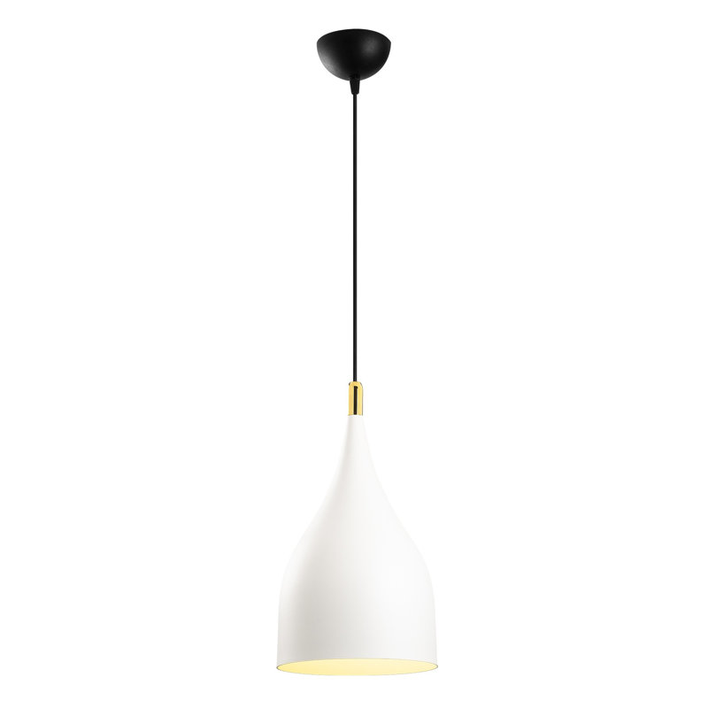 Luminaire suspendu en forme de cloche à 1 lumière Milana, Blanc