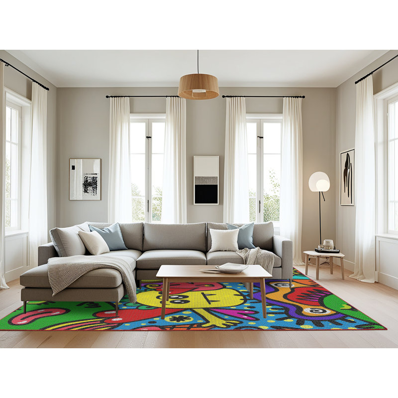 Barger Machine Woven Rug, Rectangle 8' x 10'