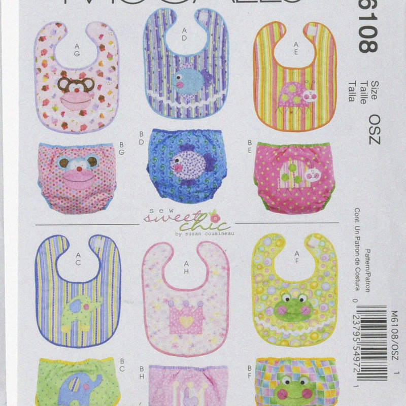 Infants' Bibs and Diaper Covers Pattern Set