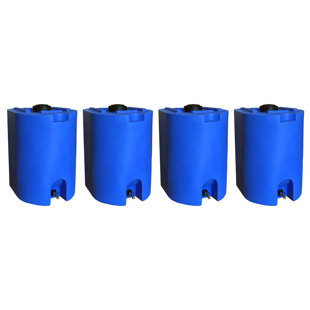 WaterPrepared 55 Gal Stackable Design Utility Water Tank with Large Cap (4 Pack) (Set of 4)