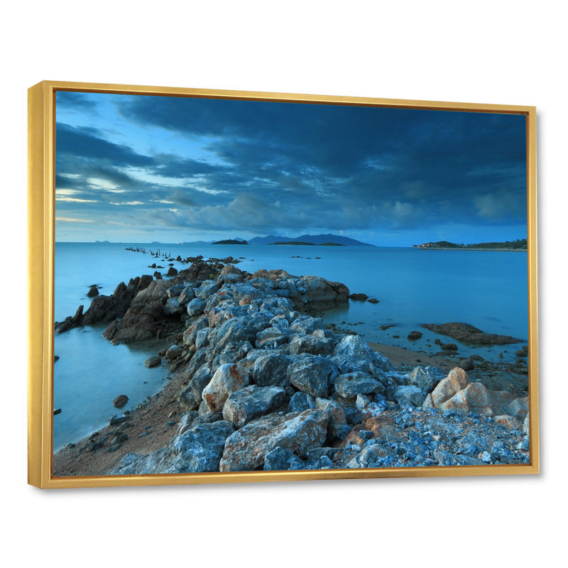 «Dramatic Coastal Stone Bridges», reproduction sur toile, H 24 po x l 36 po x P 1 po, Cadre flottant doré