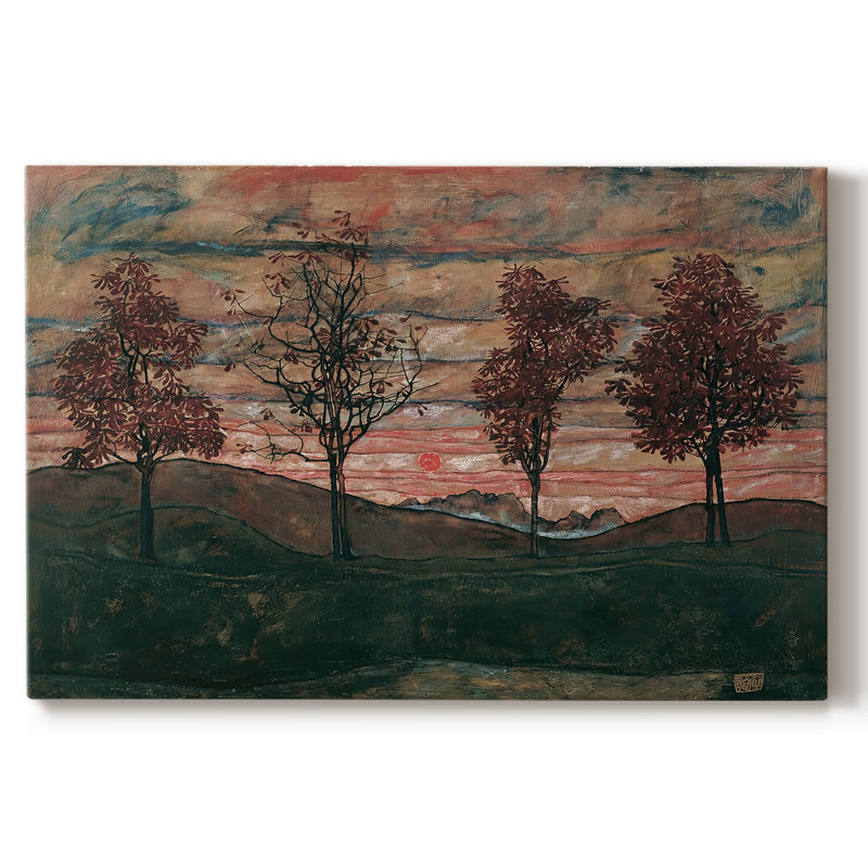 Four Trees (Vier Bäume)-Egon Schiele-Gallery Wrapped Canvas-1917, 24 x 36