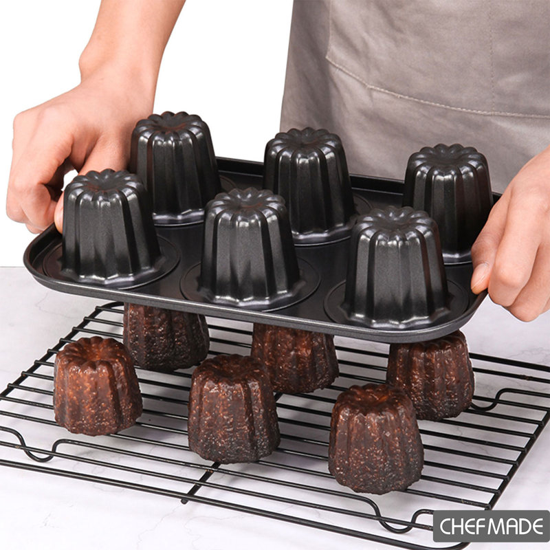Plat à gâteaux antiadhésif à 6 muffins antiadhésifs CHEFMADE Canele