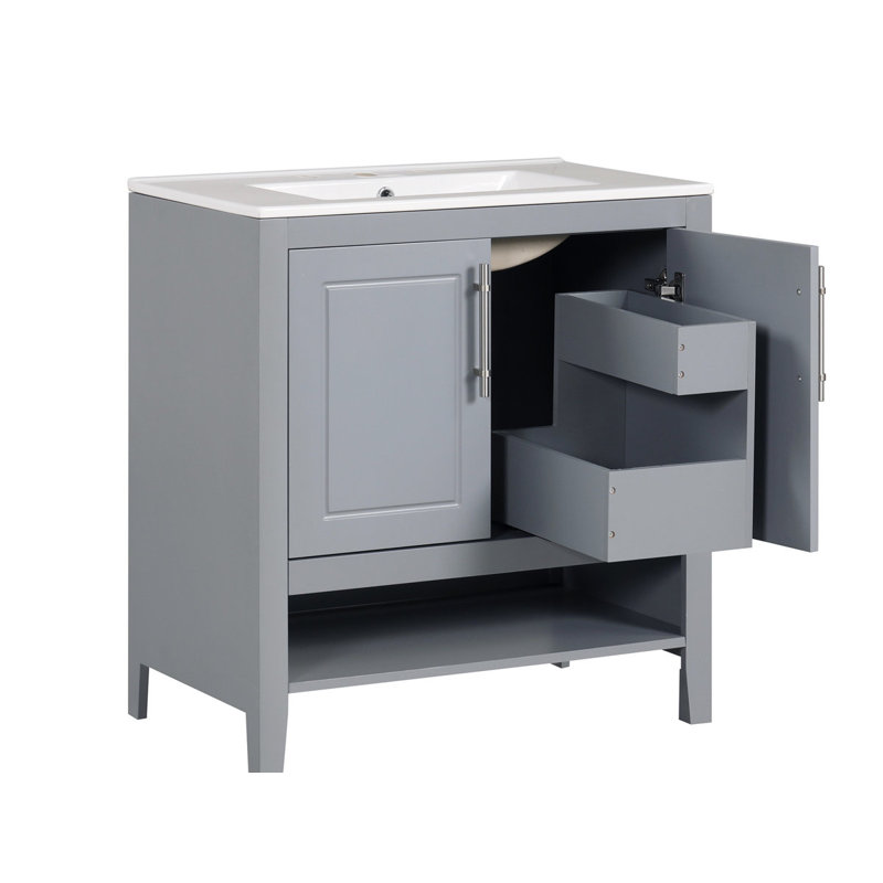 30.00'' Single Bathroom Vanity with Ceramic Top
