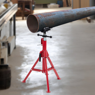Heavy Duty Adjustable V-Head Pipe Jack Stand – 28-52" Height, 2500 lbs Load, Fits 1/8"–12" Pipes, 4-Ball Transfer – Portable Steel Support for Welding & Auto Repair Workshops