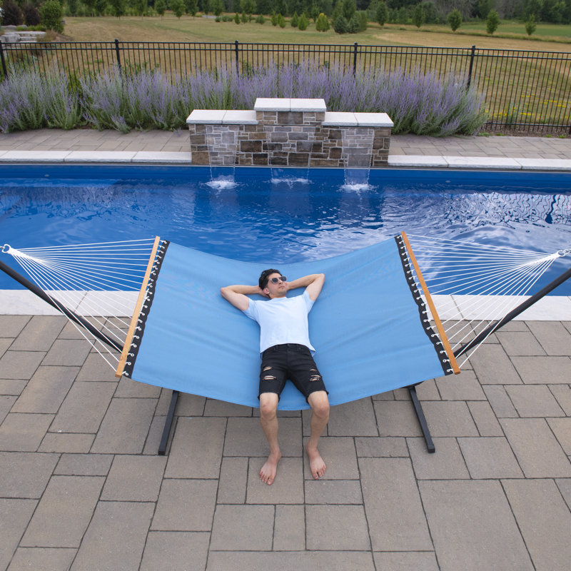 Hamac double en tissu Fraiya Phifertex, Bleu cabillaud