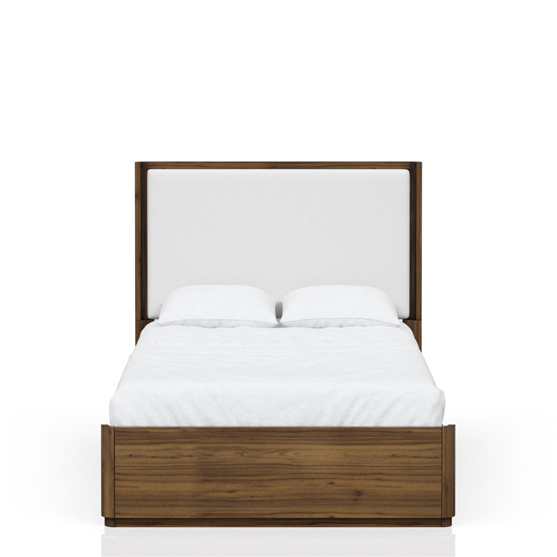 Grand lit tapissier en noyer