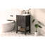 Meuble-lavabo de 20 po avec lavabo, armoire de salle de bain avec porte à fermeture douce, support de rangement et tablette ouverte, noir