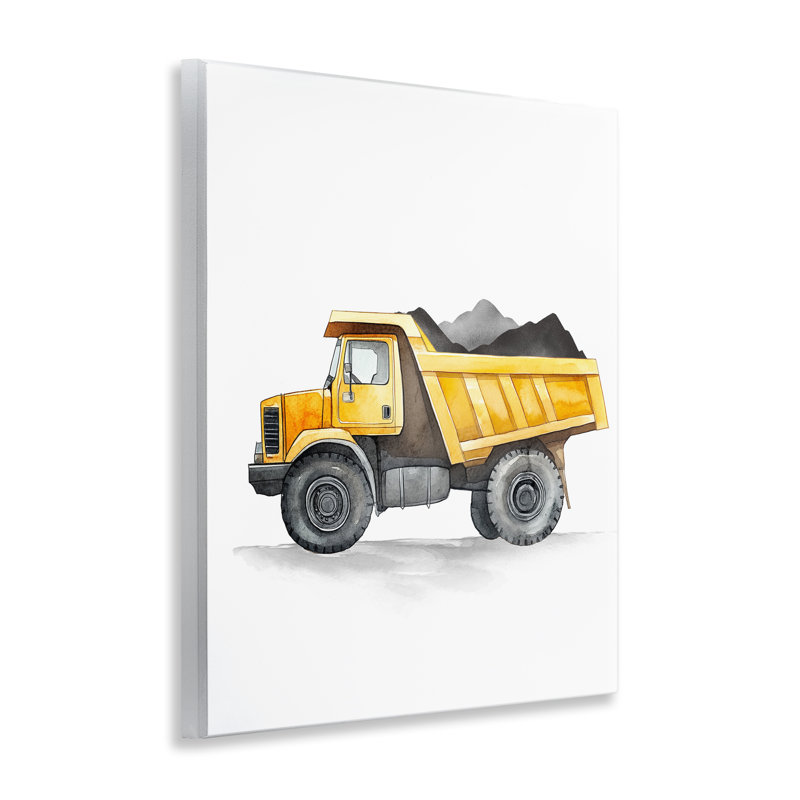 Camion à benne basculante jaune, travail par Christine Simpson