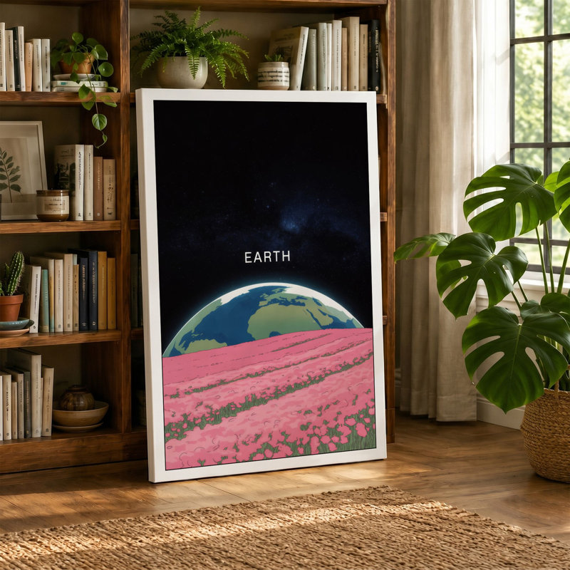Earth in Dreamscape Surrealism - Wrapped Canvas, 36x24 - 91.4 x 61.0 cm, Sage Border