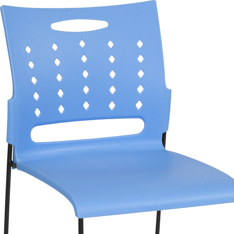 Blue Sled Base Ergonomic Stack Chair with Air-Vent Back, 5-Pack