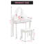 Ensemble de coiffeuse pour enfants avec miroir et tabouret réglables, ensemble de coiffeuse pour tout-petits en bois avec tiroirs, coiffeuse de maquillage pour petites filles-663695839