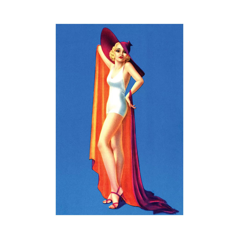 «Swimsuit Pin-up» par Billy Devorss par Piddix - impression sur toile tendue, H 26 po x l 18 po x 1,5 po