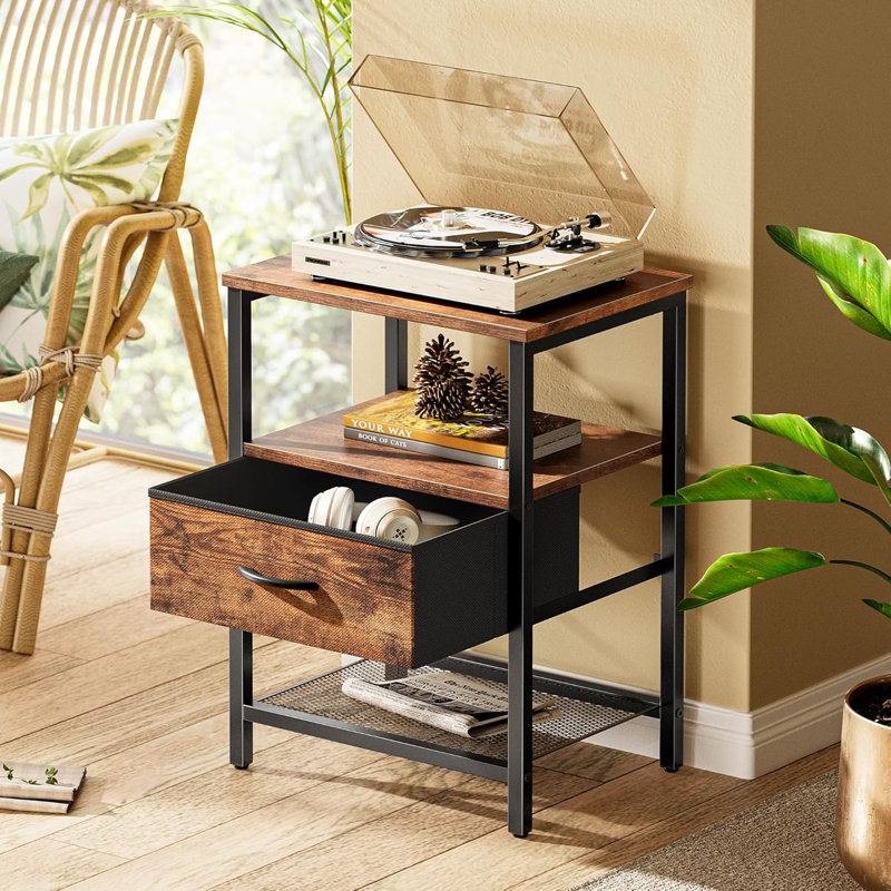 Bedside With Fabric Drawer