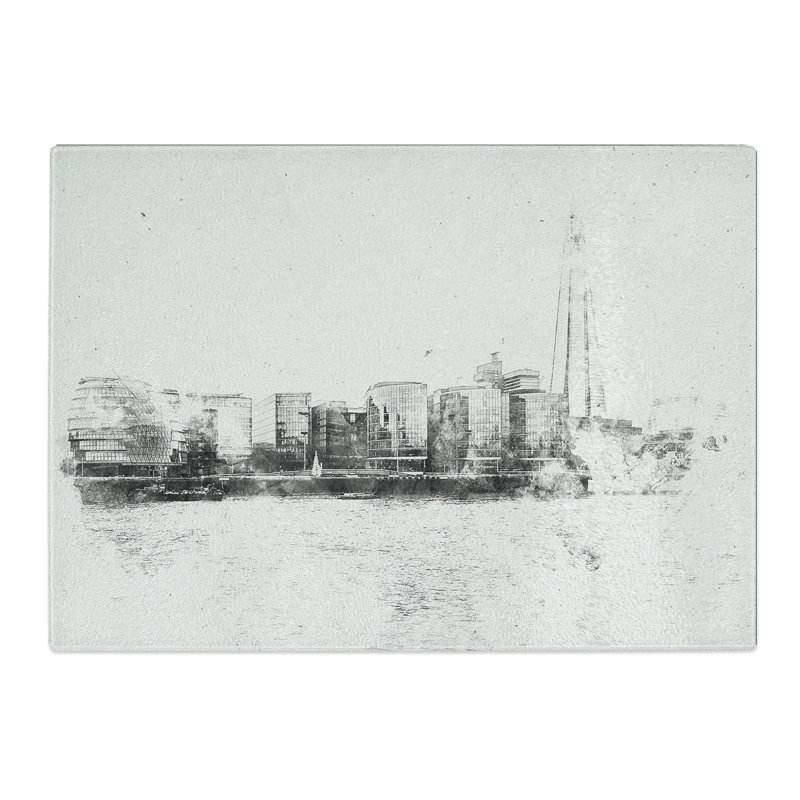 Tempered Glass the Shard and London Skyline Chopping Board, 20 cm x 28.5 cm