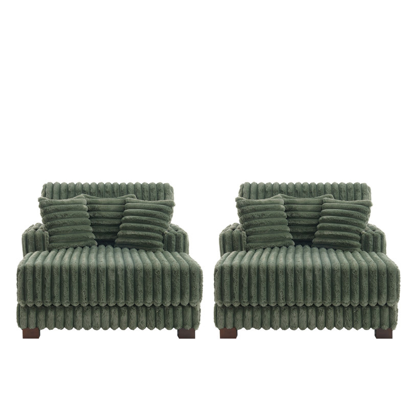 Upholstered Chaise Lounge, Green