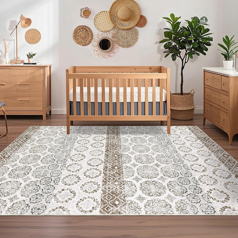 Washable Hallway Rugs Vintage Printed Carpet Runner, Non-Shedding Farmhouse Floor Cover, Foldable Thin Accent Rugs, Easy Cleaning, for Bedroom, Kitchen, Laundry