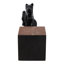 Sculpture élégante de cheval sur un socle en bois - objet de décoration pour bureau ou salon - 12 po, noir et brun