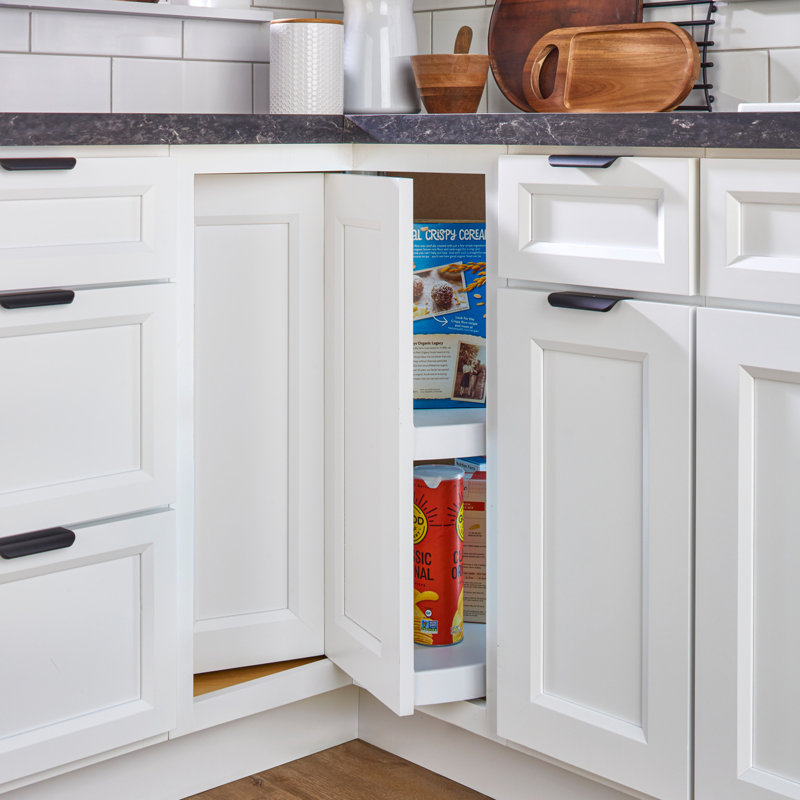 Rev-A-Shelf Lazy Susan Pie-Cut Polymer 2-Shelf, White, 28" W